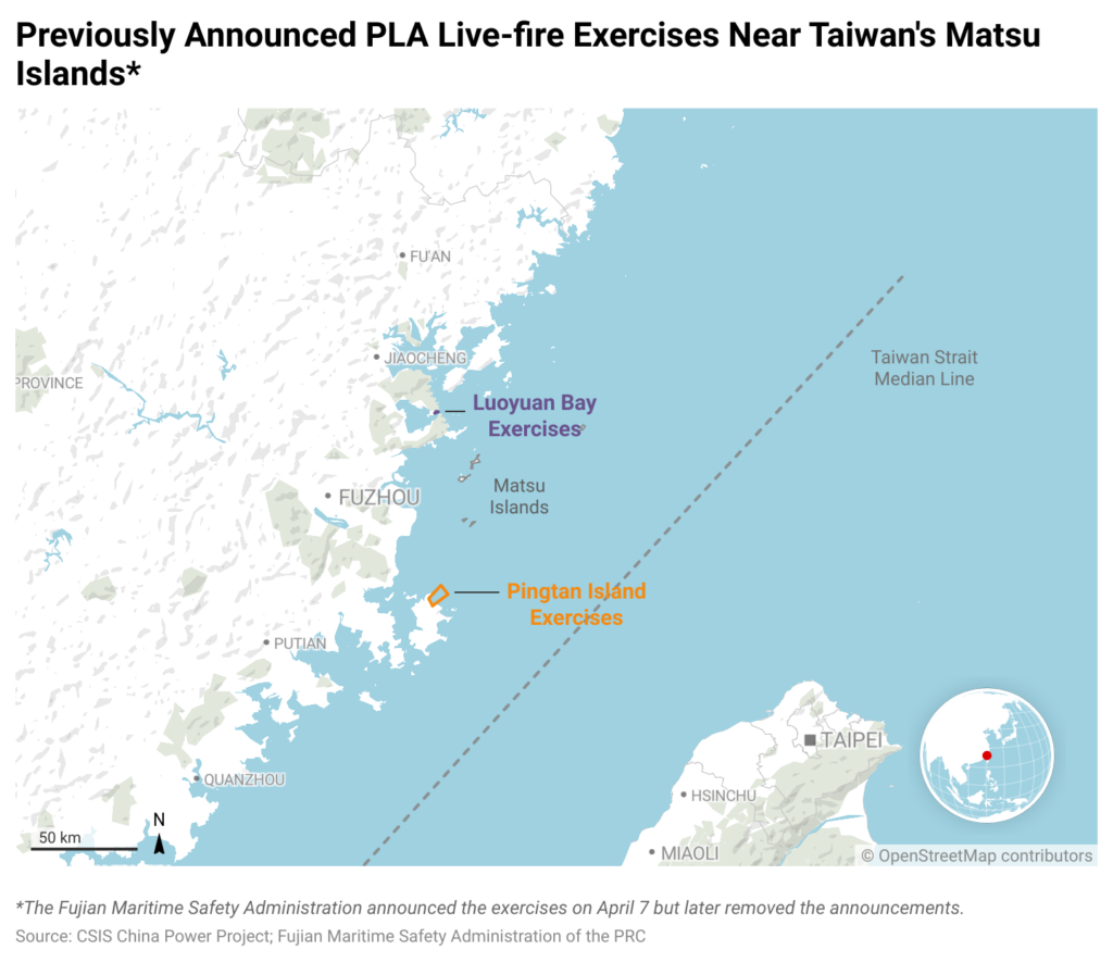 PLA April 2023 exercises near Matsu